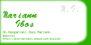 mariann ibos business card